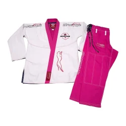 Guerreiro Ultra Light BJJ Jiu Jitsu Gi - Preshrunk Fabric | WHITE & PINK