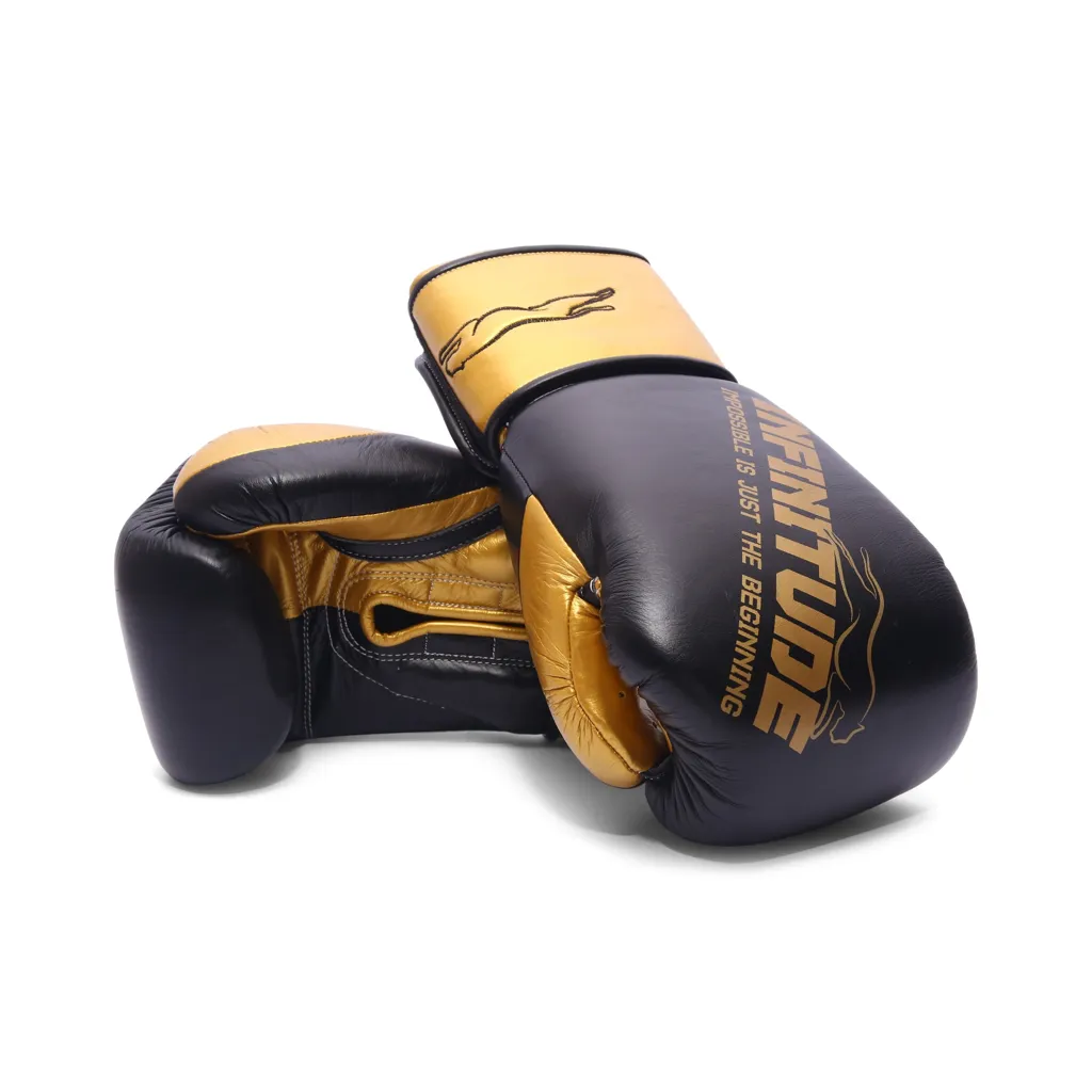 Harrier Pro Boxing Gloves | Black & Gold - Image 7