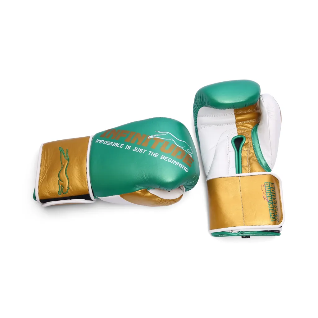 Harrier Pro Boxing Gloves | Green & Gold - Image 10