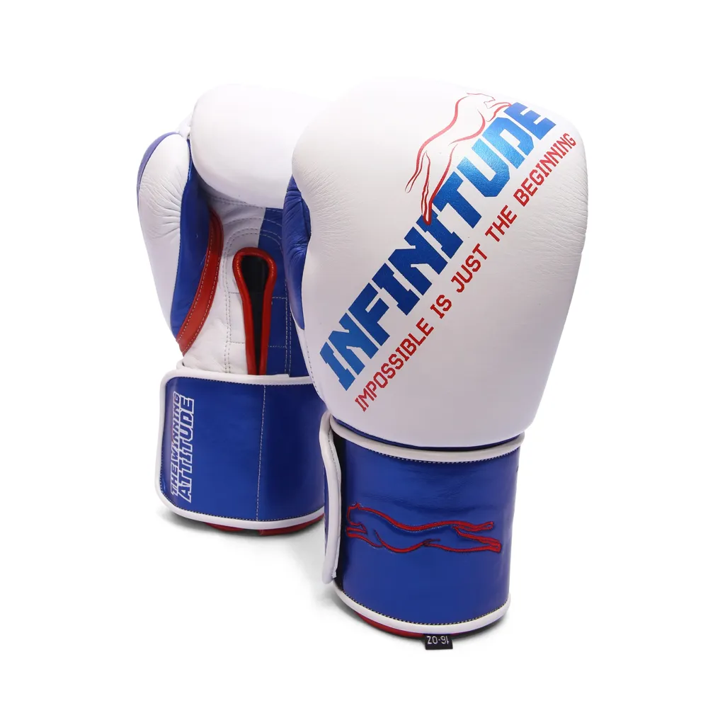 Harrier Pro Boxing Gloves | White & Blue - Image 11