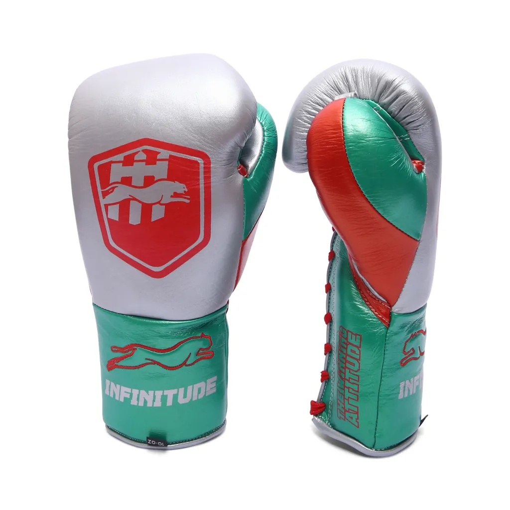 Stealth X2 Boxing Gloves | Silver & Green - Image 8