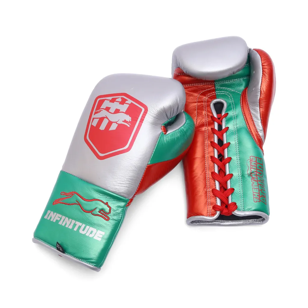 Stealth X2 Boxing Gloves | Silver & Green - Image 3