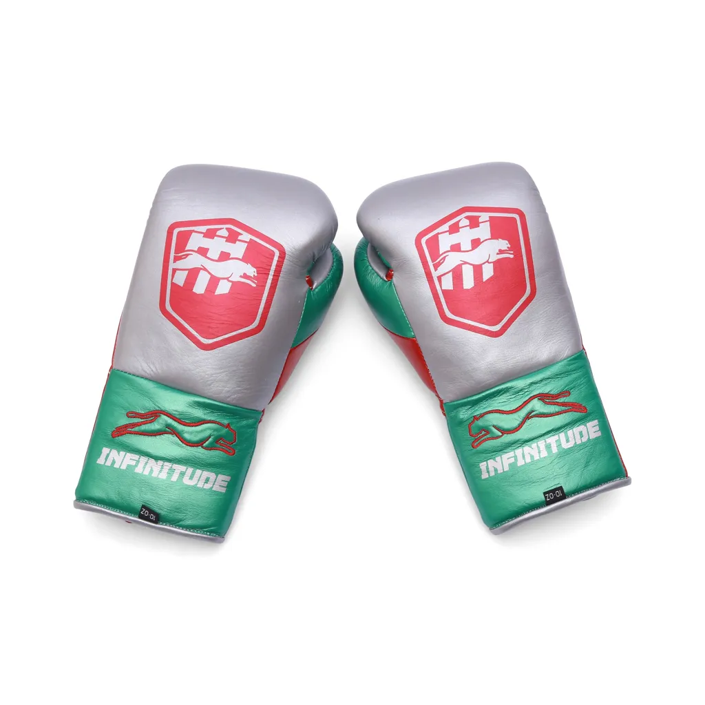 Stealth X2 Boxing Gloves | Silver & Green - Image 2